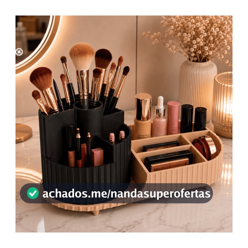 Organizador Maquiagem Giratório Premium Penteadeira Luxo