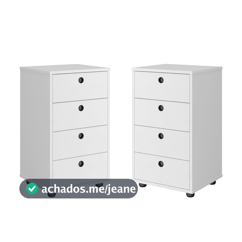 Kit 2 Gaveteiros Multiuso Quarto Escritório Mesinha Organizadora Jogo Completo Luxo
