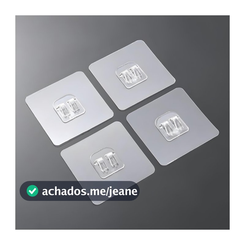 Kit Ganchos De Parede Transparente Não Marcante Autoadesivo Suporte Para Prateleira de Encaixe