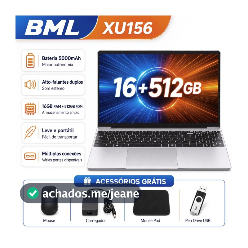 Notebook Gamer 15,6" HD 1080 N156  Intel Celeron 12GB RAM 512GB SSD Windows 10 5G LTE Wi-Fi Notebook-Full HD IPS Lumina