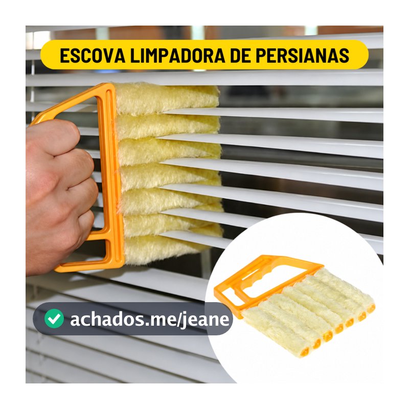 Escova Limpadora De Persiana Ventilador Aparelhos Ar Condicionado Microfibra Remover Pó dos Cantos