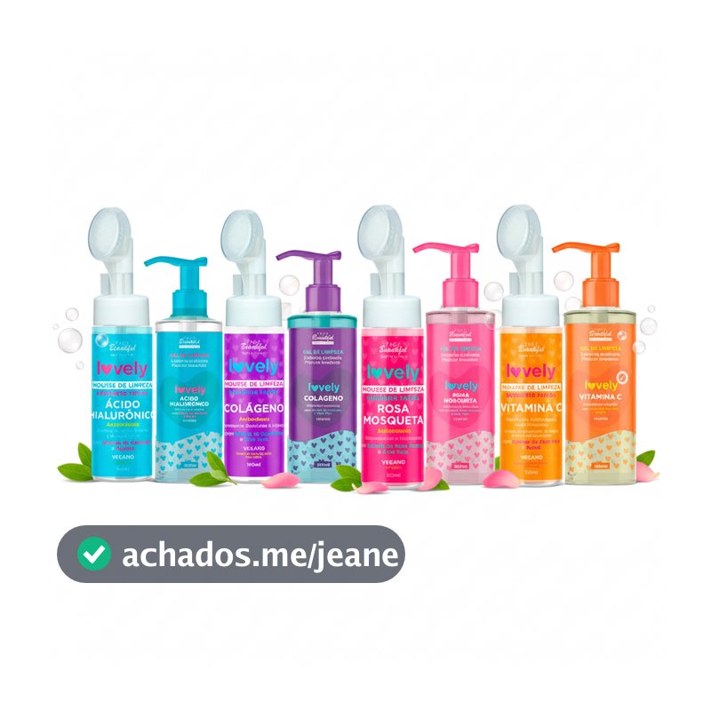 Kit Combo Cuidados Facial Com Mousse e Gel de Limpeza de Pele  Lovely Face Beautiful
