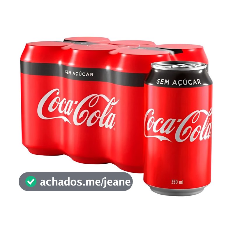 Bebida Refrigerante Coca Cola Zero Lata 350ml C/6 Unidades