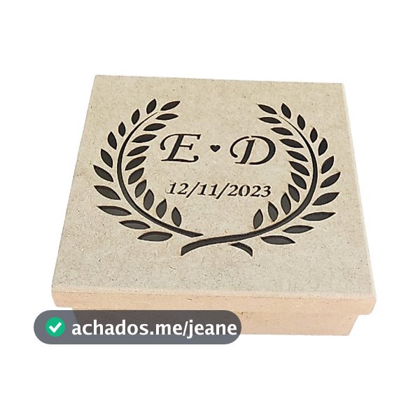 10 Caixas 15x15x5 Com Brasão Ramo Personalizado e Data Casamento Noivado.
