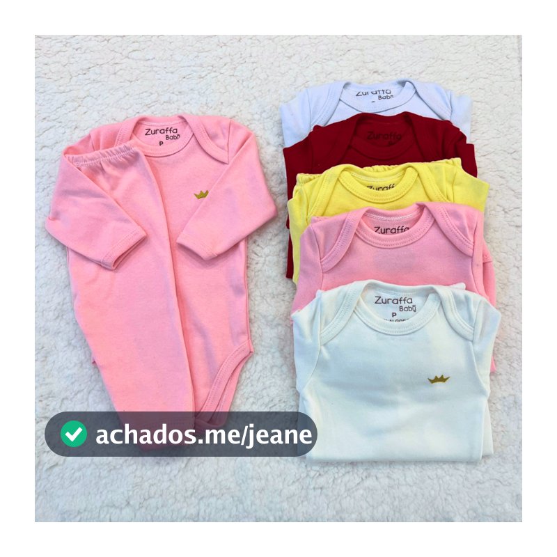 Kit 6 Peças Bebe Conjunto Meia Estação Confortável Body e Mijao Menino Menina 3 Body e 3 Mijao