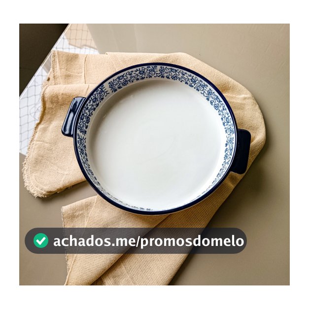 Assadeira redonda em porcelana floral azul - Danny Home | Assadeira de porcelana com estama clássica | Mesa posta