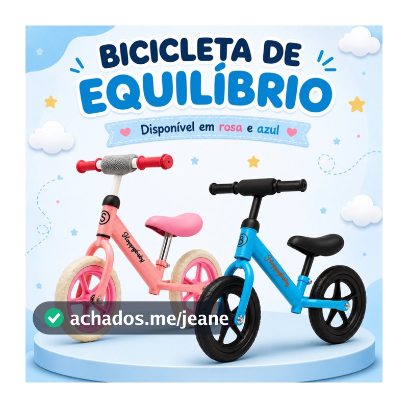 Bicicleta Equilíbrio Infantil sem Pedal Leve Roda Anti-furo Presente Premium Diversões