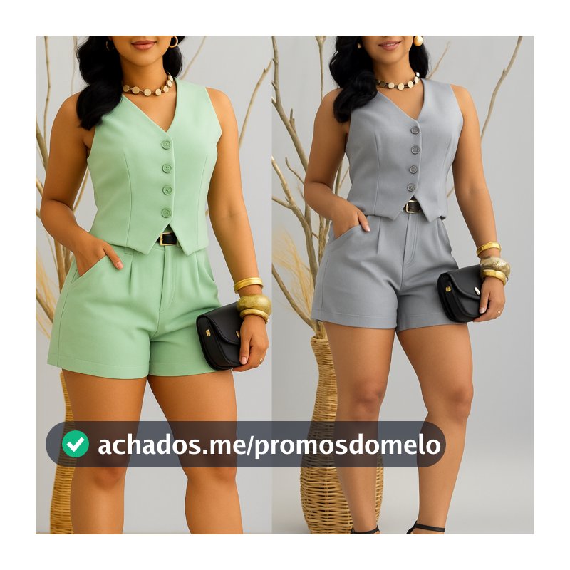 #@CONJUNTO VALENTINA,💕CONJUNTO FEMININO,SHORTS E COLETE SOCIAL MODA 2026🔥🔥