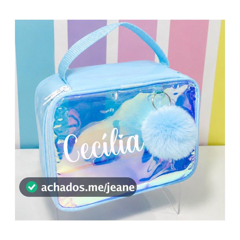 Maleta Holográgica Personalizado unidade colorido para brindes infantis lembrancinha furta cor Necessaire maquiagens