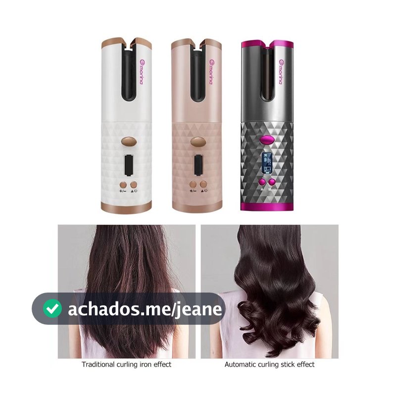 Modelador de cabelo automático sem fio com bateria recarregável de cerâmica embutida JORGE