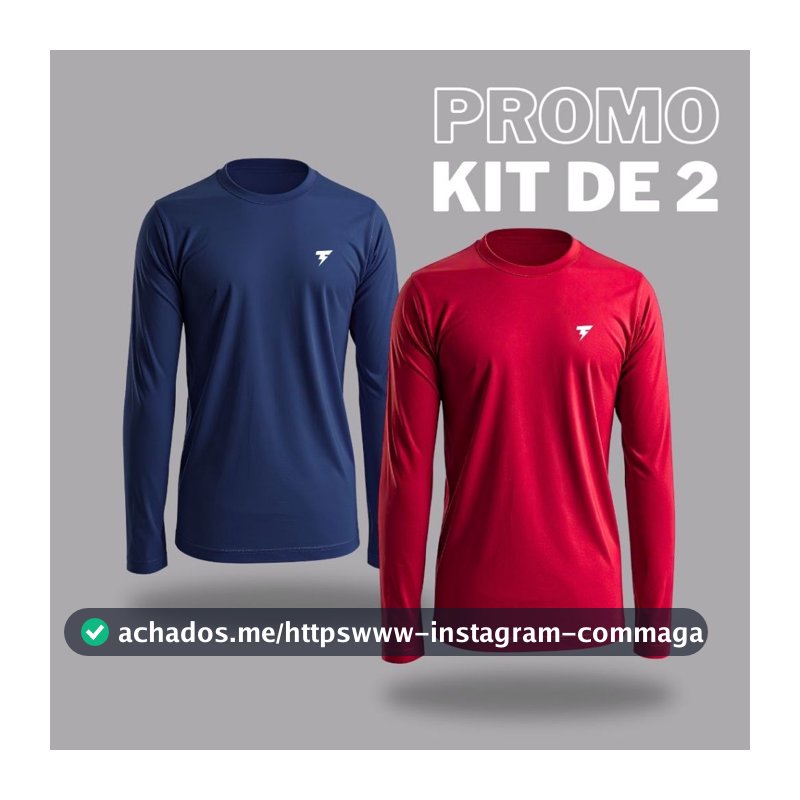 Kit com 2 Camisetas Manga Longa Uv50 Proteção Moda Praia Unissex