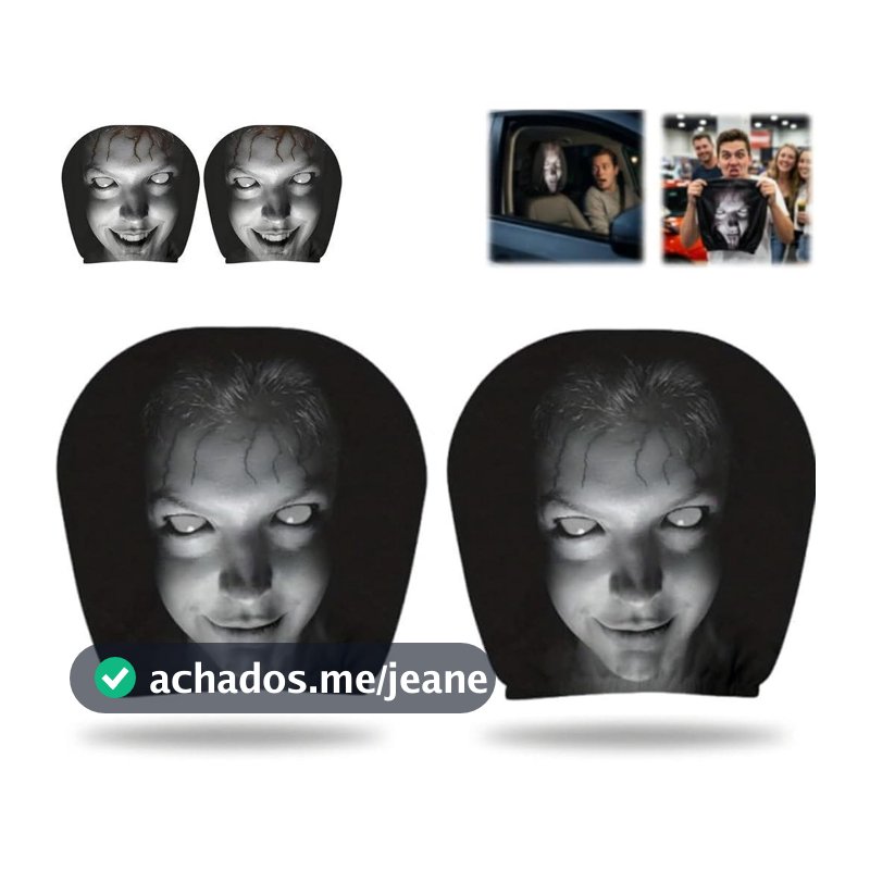 Capa Fantasma de Halloween para Encosto de Cabeça de Carro com Elástico Decoração Automotiva Assustadora para Banco