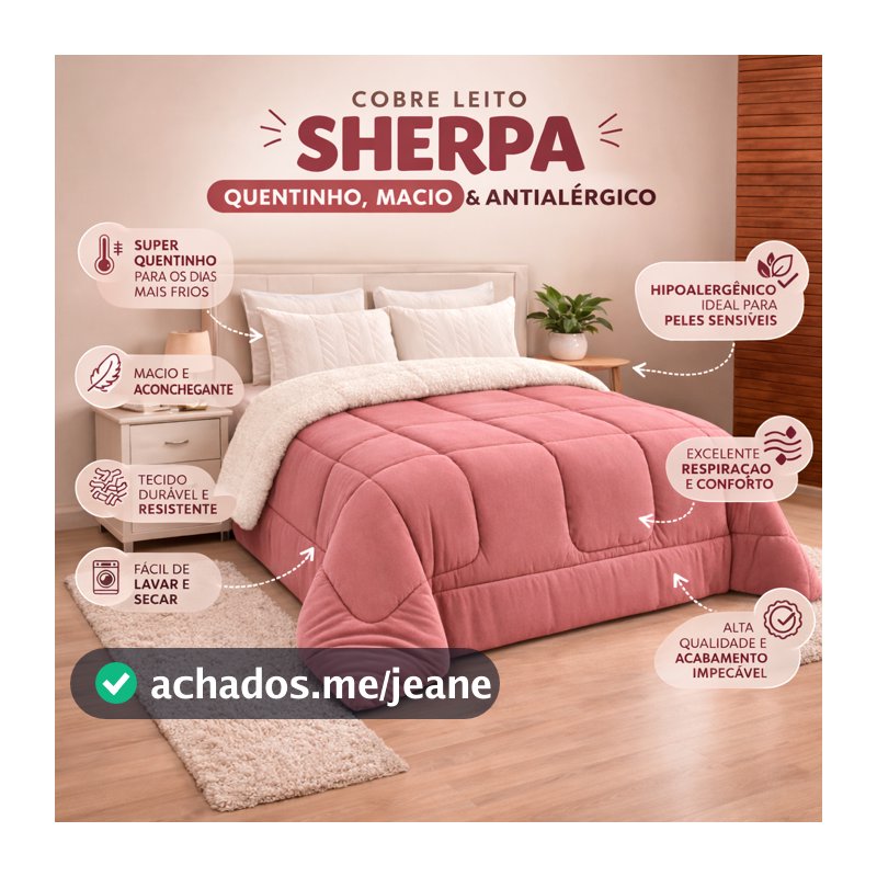Coberdrom Edredom Pele De Carneiro Casal Queen Sherpa Dupla Face