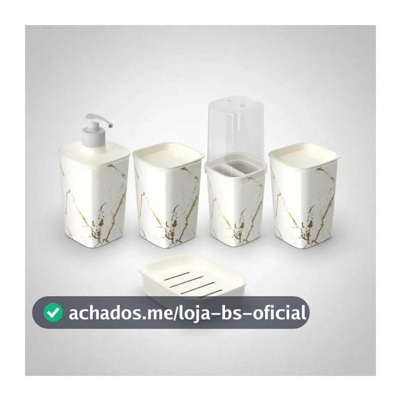 Kit 5 Peças Banheiro Lavabo Conjunto Acessórios Pia Organização Luxo Modelos Diversos Saboneteira