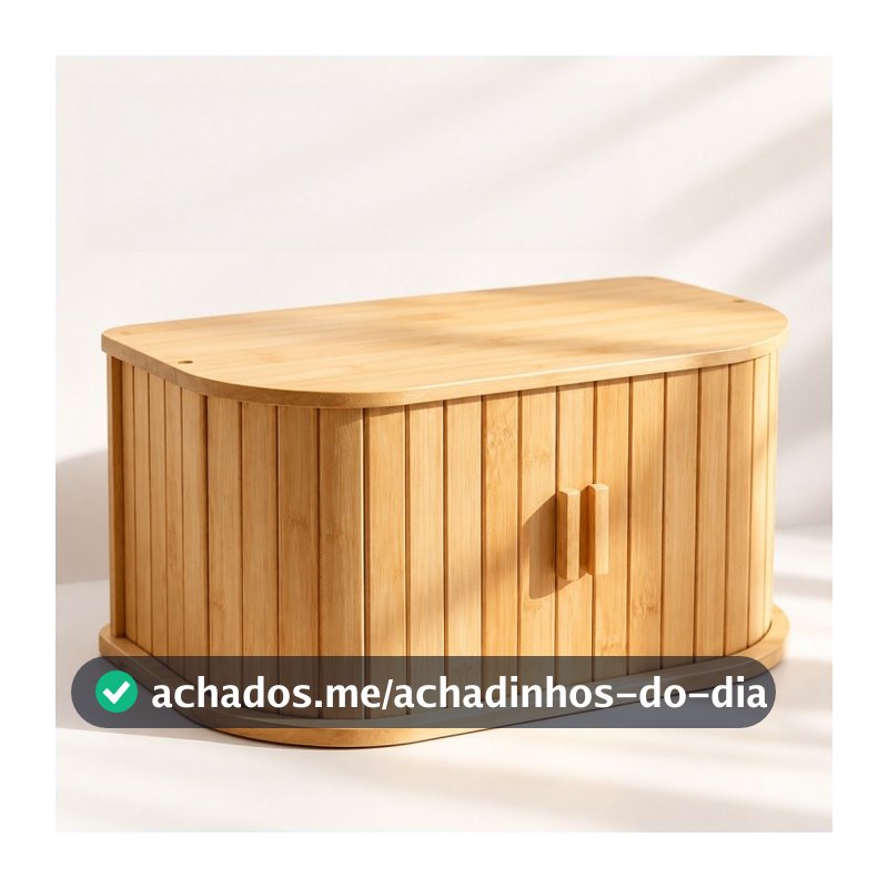 Organizador De Paes Em Bambu Porta Pao Para Bancada Casa