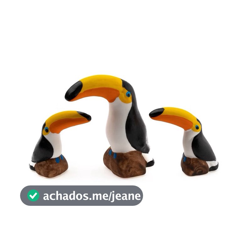 Miniatura Trio de Tucano Decorações Jardim Sala Cozinha