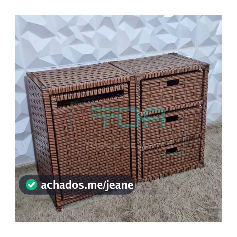 Cesto de Roupas Basculante + Gaveteiro 3 Gavetas Solução Completa para sua Casa