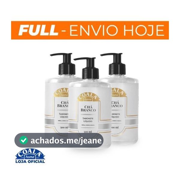 Kit Coala 3 Sabonetes Líquido Chá Branco 500ml