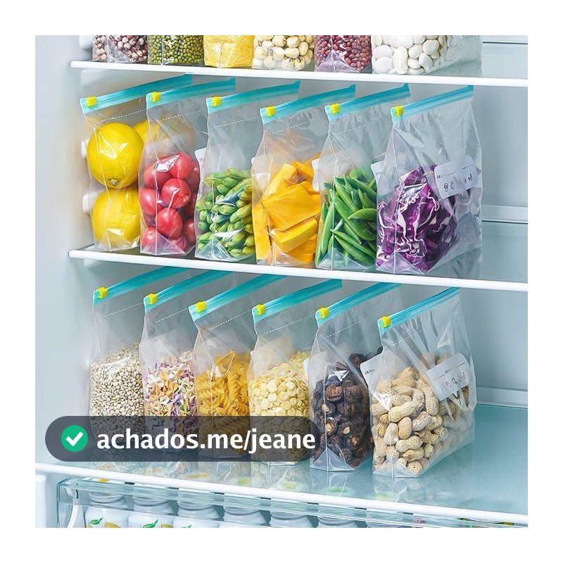10/15/20 Sacos Herméticos P/M/G Para Armazenar Alimentos Reutilizável Congelador ANJIN