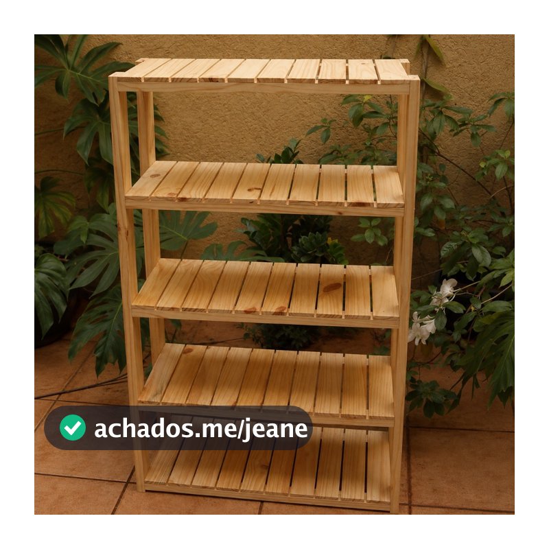 Estante Organizadora 5 Prateleiras Madeira Pinus 120x70cm