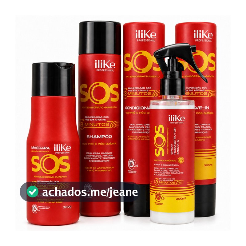 ILIKE SOS ANTIEMBORRACHAMENTO KIT RECONSTRUTOR COMPLETO - 5 PRODUTOS