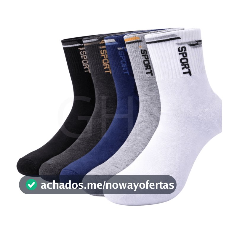 Kit 12 ou 6 Meias Esportiva Corrida Algodão Premium Corrida Macias Cano Alto