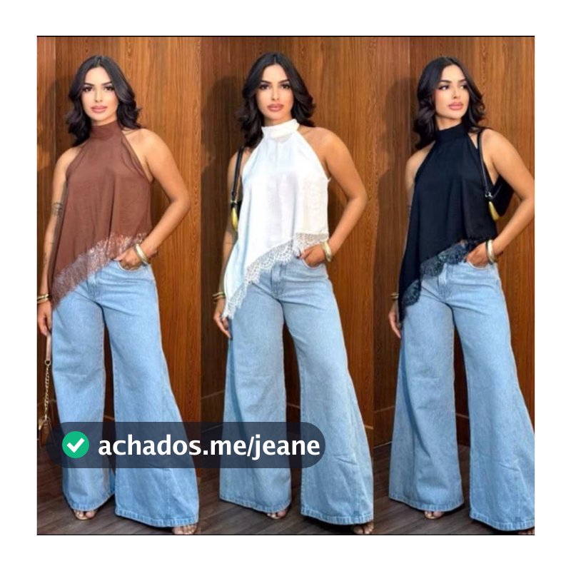 KIT 3 Blusa Femininas Assimetricas Com Renda Gola Alta Elegance