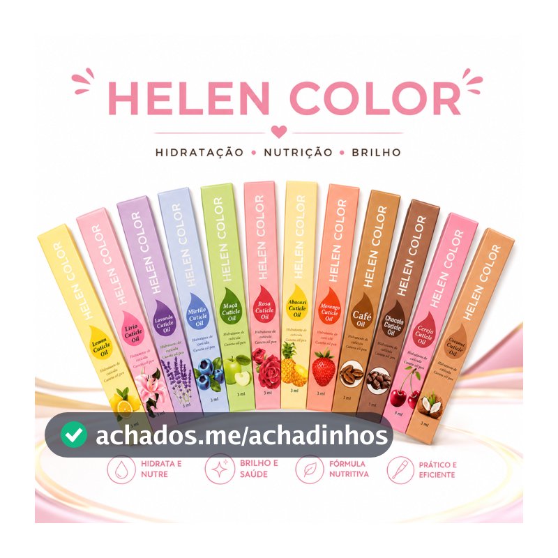 Caneta Óleo Hidratante Cutícula Helen Color 3ml | Revitalizador de Unhas Manicure & Pedicure