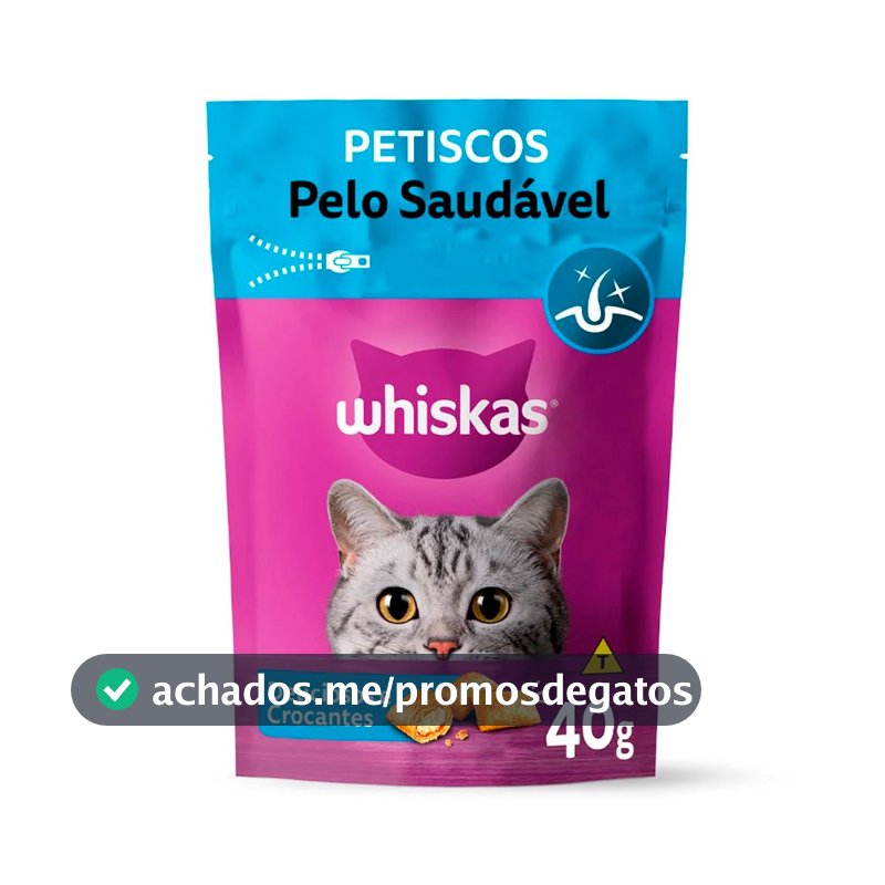 Petisco Whiskas Temptations Pelo Saudável Gatos Adultos 40g
