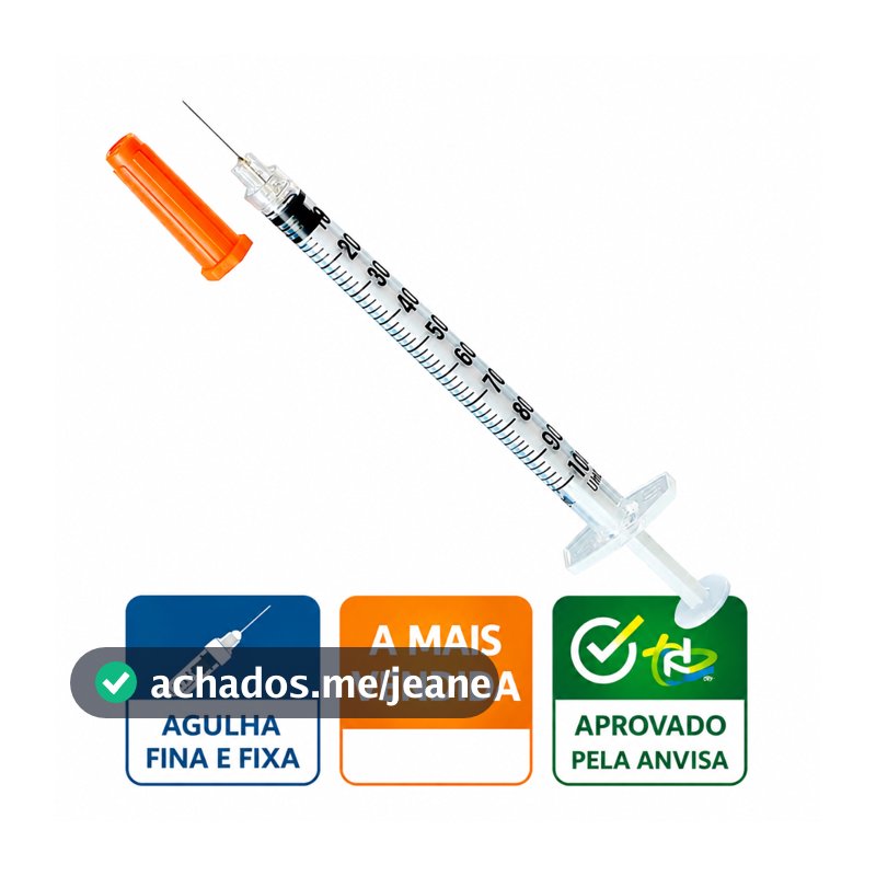 Seringa De Insulina Agulha Fina  Agulha Fixa de 100ui Botox/Odontologia/Anestesia KIT 5/10 E 20 UN