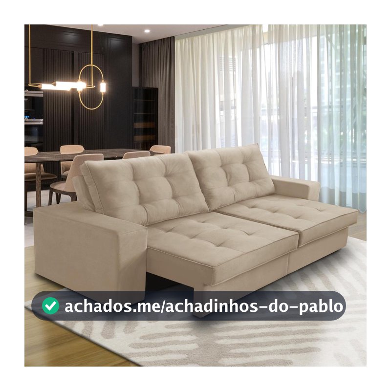 Sofá Retrátil e Reclinável 2 lugares 1,50m com Molas Marcela Suede Adonai Estofados