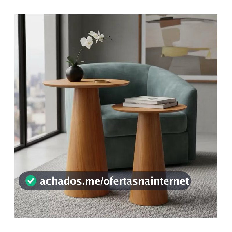 Mesa cone lateral decoração sala de estar