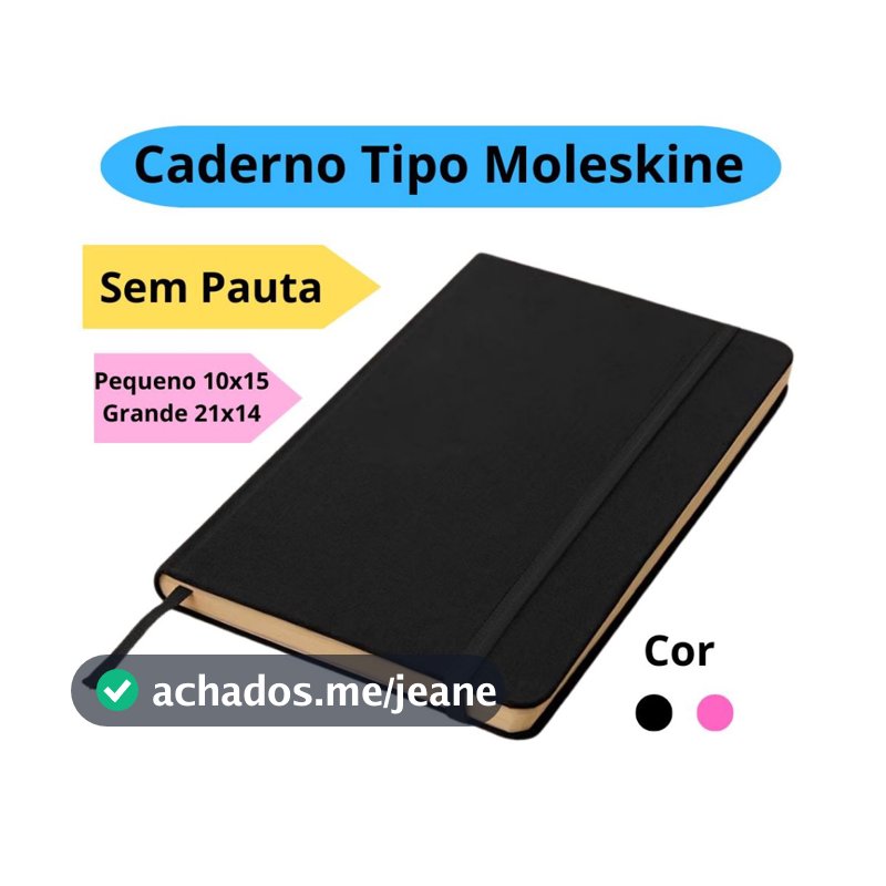 Caderno Pequeno ou Grande 21x14cm Tipo Moleskine Sketchbook Sem Pauta Caderneta