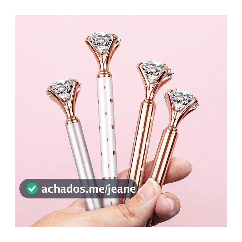 Caneta Criativo 1.0mm Big Diamond Crystal Pen Caneta Esferográfica Para Estudantes De Negócios