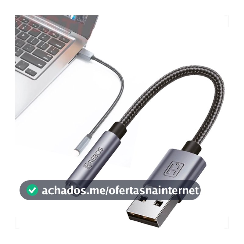 Placa de Som Usb P3 Fone Microfone 3.5mm Pc Notebook adaptador placa de som