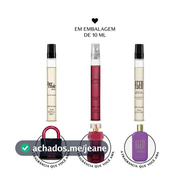 Mini Perfume O Boticário Feminino 10ml - Perfume de Bolsa para Viagem