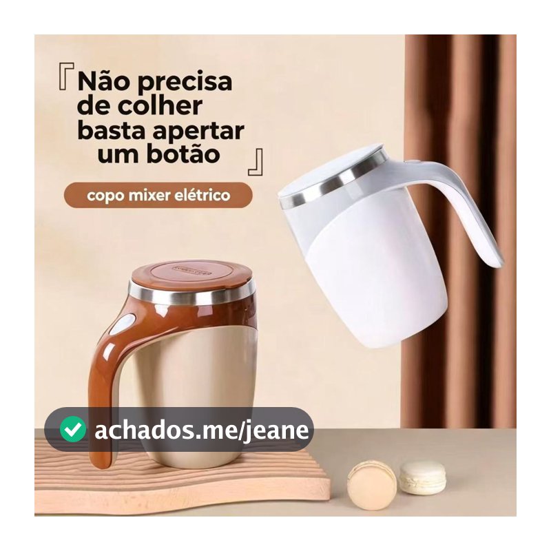 Caneca Misturadora Automática Elétrica USB Bateria Recarregável Mixer Café 380ml