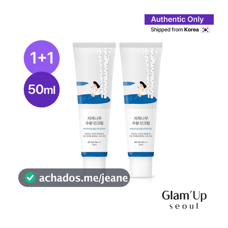 [ROUND LAB] (1+1) Birch Juice Moisturizing Sun cream Creme Solar Hidratante Com Suco De Bétula 50ml/Protetor