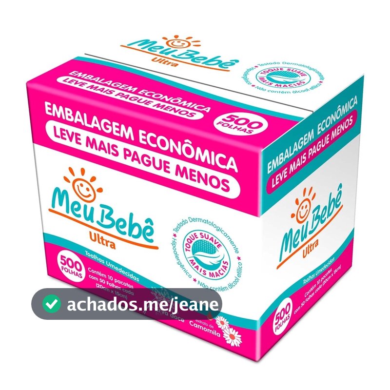 Toalha Umedecida Meu Bebê Ultra 500 Folhas