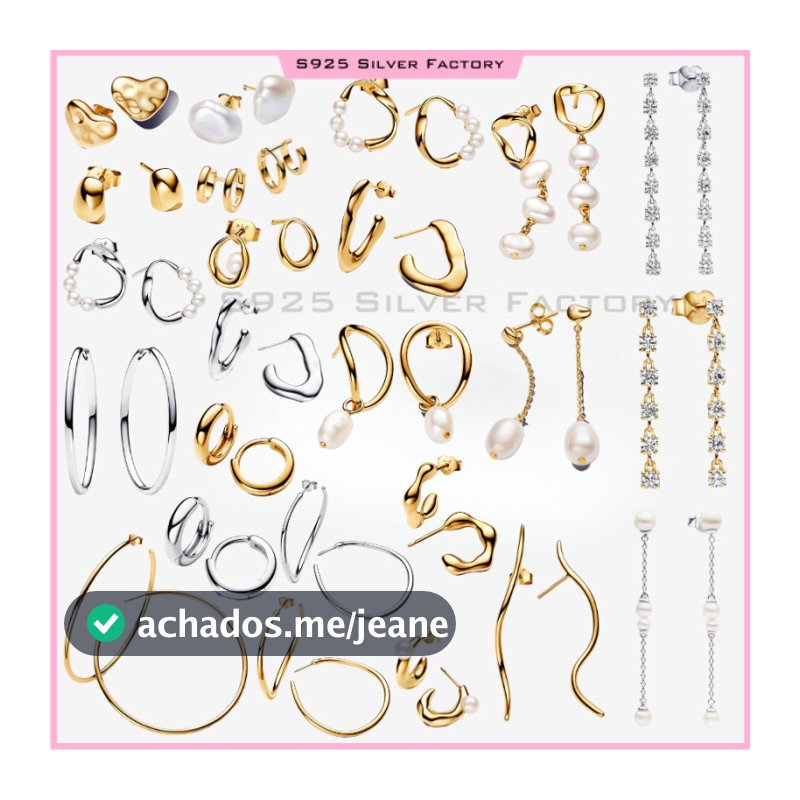 Brincos De Pérolas De Prata 100 % 925 Libras Esterlinas Em Forma Oval E Tratada De Água Doce Cultivada , Adequados Para Mulheres . São Compatíveis Com Pulseiras Originais