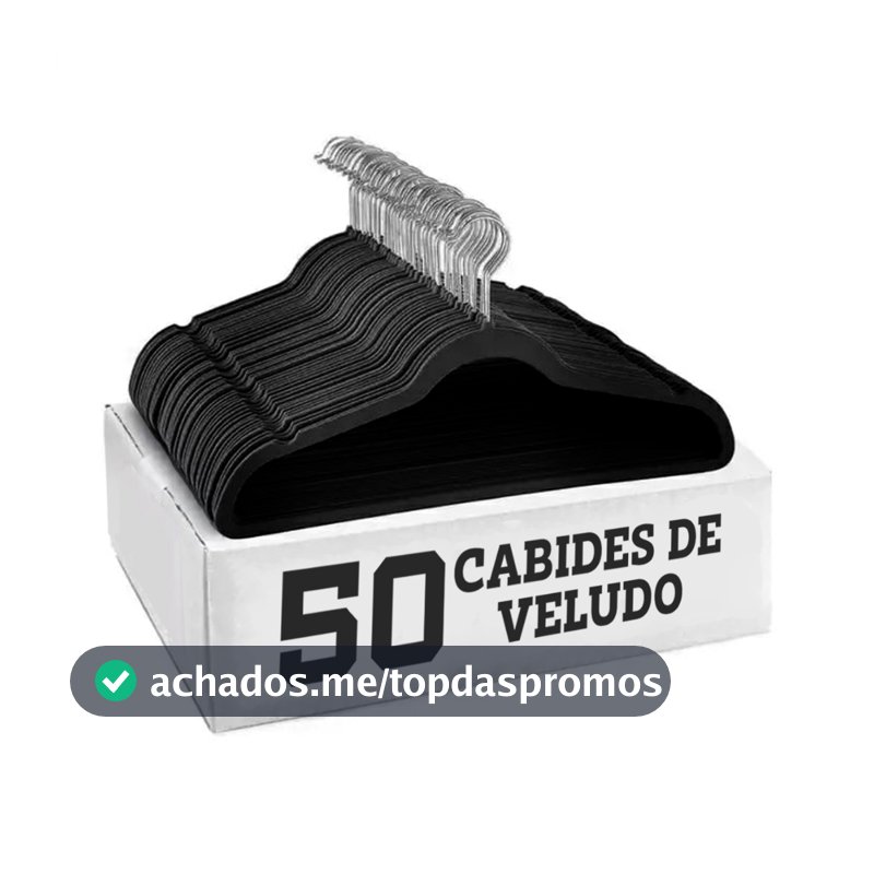 Kit 50 Cabides Veludo De Roupa Antideslizante Slim Adulto  Gancho 360°