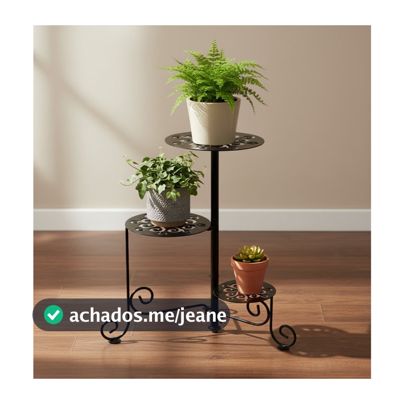 Vaso De Chão 3 Andares Suporte Articulado Para Flores Plantas Decoração