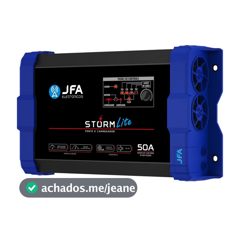 Fonte JFA Lite Bivolt Carregadora Bateria Trio Paredão Som Automotivo 200A 120A 70A 60A 50A 12v