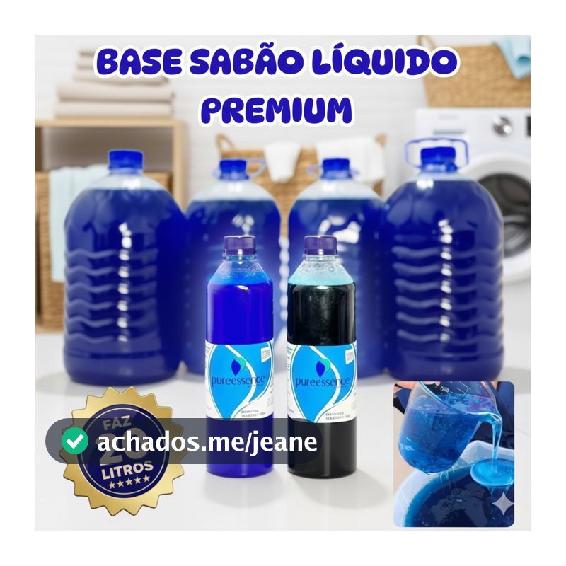 Base Sabão Líquido Faz 20L – Kit Blend Concentrado 2 Frascos – Lava Roupas Fácil de Fazer