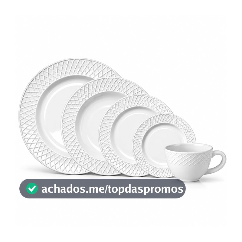 Aparelho de Jantar Texturizado Em Opalino Pratos Canecas  20pcs - Divine