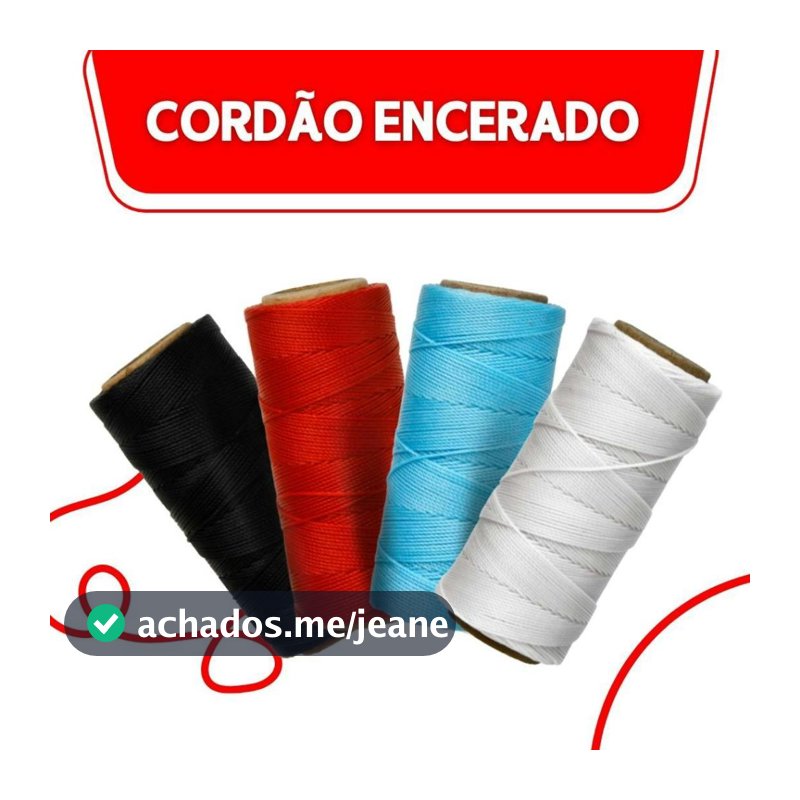 Cordão Encerado 1mm - Fio Cordone Cores Diversas - Com 100 Metros - BRX