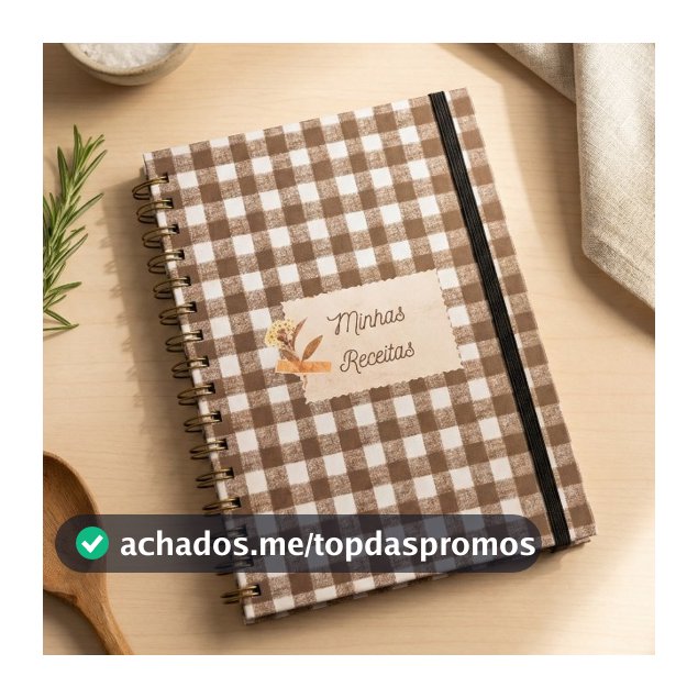Caderno de Receitas Farmhouse A5 Capa Dura Laminada | Wire-o | Com elástico