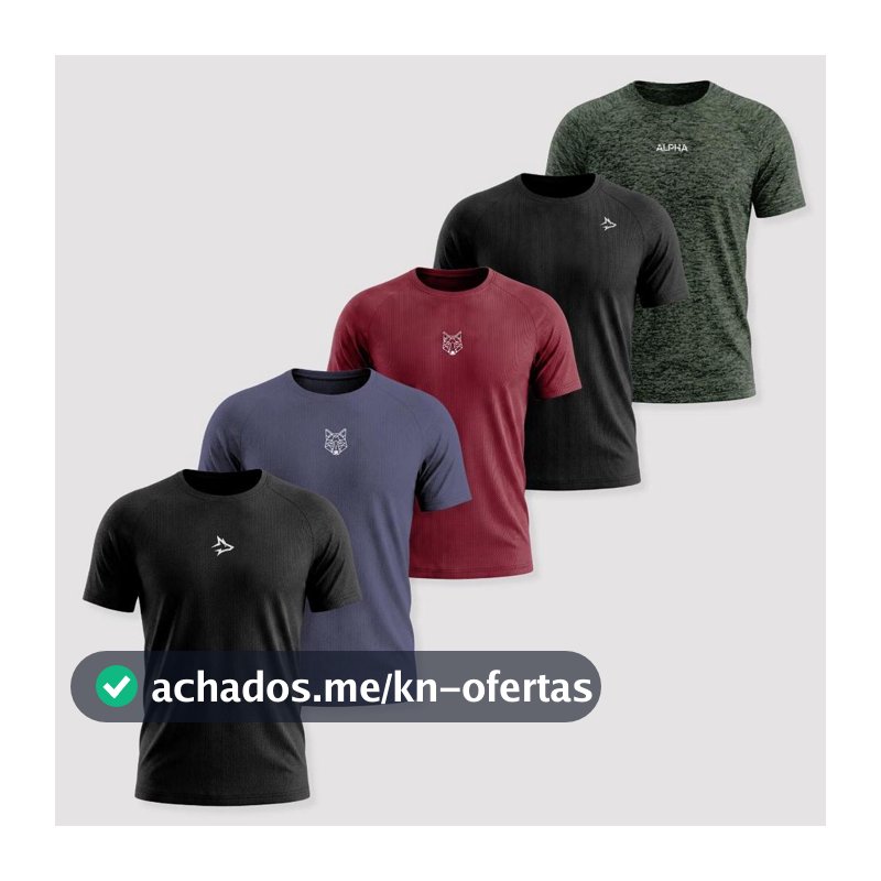 Kit 5 Camisetas Dry Masculina Esporte Treino Alpha