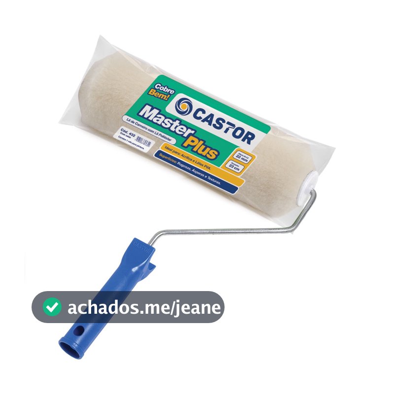 Rolo para pintura Lã Master Plus 22MMx23CM c/cabo - Castor