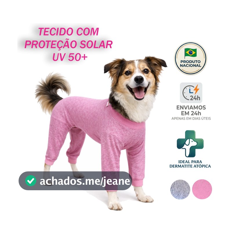 Roupa Protetora Pet Cachorro Corpo Inteiro e Pernas - Dermatite Atópica - Proteção Solar UV 50+